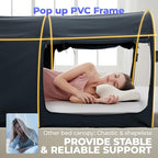 Alvantor Bed Canopy Bed Tents Dream Tents Privacy Space Twin Size Sleeping Tents Indoor Pop Up Portable Frame Curtains Breathable Grey Cottage (Mattress Not Included) Reducing Light