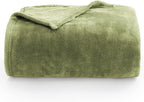 BEDELITE Fleece Blankets Queen Size Sage Green Throw Blankets for Bed, Luxury Plush Cozy Fuzzy Blanket 90x90 inches, Super Soft Warm Lightweight Throw Blanket All Seasons Suitable