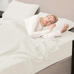 Mejoroom Twin Sheet Set - Hotel Collection Twin Sheets - Bedding Sheets & Pillowcases with Deep Pocket Fitted Sheet, Breathable, Wrinkle & Fade Resistant - 3 Piece(Ivory)