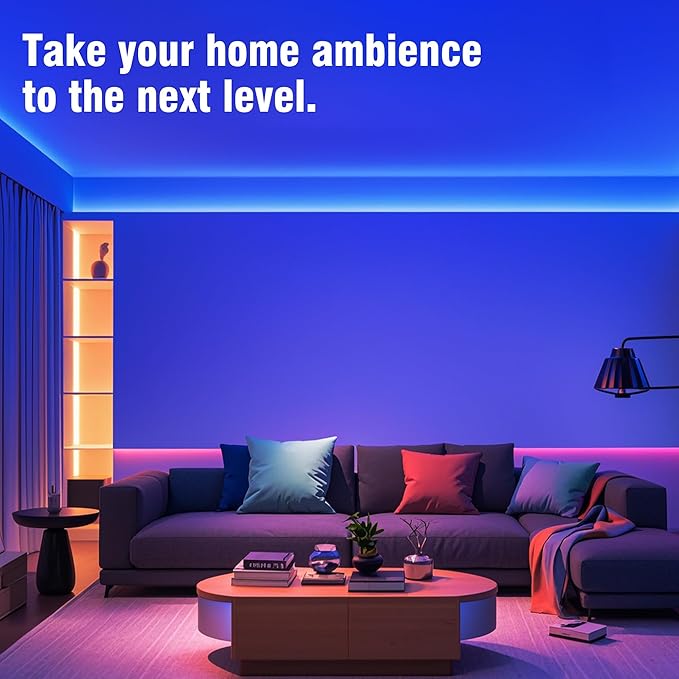 VOLIVO 100ft Led Strip Lights for Bedroom, Color Changing Led Light Strips Kit with 24 Keys IR Remote and Smart App Control, RGB Music Sync Lighting for Room, Home Decor