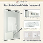 Keonjinn LED Backlit Mirror 72” x 35.9” Oversized Lighted Bathroom Mirror with UL Listed LED Driver, Large Stepless Dimmable Wall Mirror, Tempered Glass, CRI90+ Anti Fog Vanity Mirror with Backlights