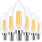 GOLSPARK Led Candelabra Light Bulb Filament Vintage Edison Chandelier Dimmable Bulbs,40 Watt Equivalent,Warm White 2700k,400 Lumen,E12 Base,6 Pack