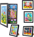 3-Pack Kids Artwork Frames Changeable - Kids Art Frame,Artwork Frames for Kids Art,Children Art Projects Kids Art Frames,8.5x11 Picture Frame for Display Kid Art work,With Storage(Black)