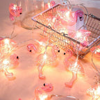 DomeStar 10Ft Pink Flamingo String Lights - LED Battery Operated Fairy Lights, Outdoor Patio Decor for Garden, Poolside, Tropical Hawaiian Luau Party Decor