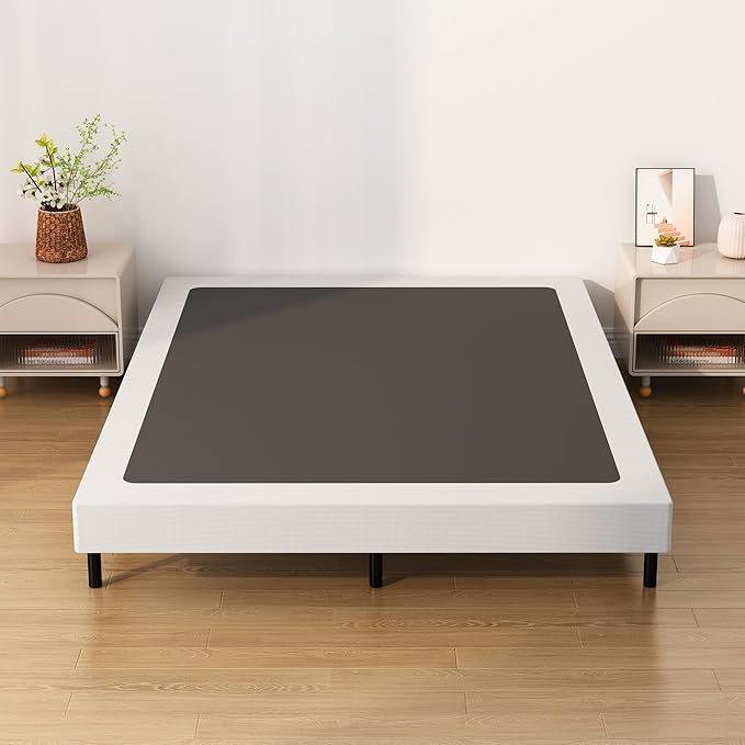 King Box Spring Bed Base 6 Inch, Low Profile Metal Box Spring King with Fabric Cover, 3000 Lbs Max Weight Capacity Mattress Foundation, Noise-Free, Easy Assembly