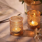 DARJEN Gold Votive Candle Holders Set of 36- Glass Candle Holders Bulk for Table Centerpiece, Tea Lights Candle Holders for Wedding Shower, Party, Home Decor