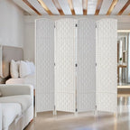 Rose Home Fashion 6 ft Tall Room Divider, Room Dividers and Folding Privacy Screens, 15.7in Privacy Screen 4 Panel Partition Temporary Wall Separation for Private, White