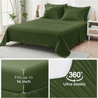HYMOKEGE Olive Green Twin XL Comforter Set Seersucker 5 Pieces, All Season Luxury Bed in a Bag for Bedroom, Bedding Set with Comforter, Sheets, Pillowcase & Sham