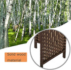FDW Room Divider 4 Panel Room Screen Divider Wooden Screen Folding Portable Partition Screens Wood with Removable Storage Shelves Color,Brown