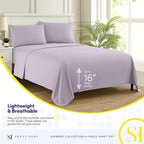 King Size Sheets - Breathable Luxury Bed Sheets with Full Elastic & Secure Corner Straps Built In - 1800 Supreme Collection Extra Soft Deep Pocket Bedding Set, Sheet Set, King, Lilac