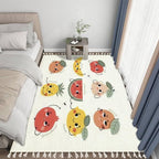 Boho Nursery Rug Cute Funny Fruits Characters Pear Banana Scandinavian Chic Area Rug Washable Rug Mat Minimalist Home Decor for Living Room Bedroom Playroom Classroom
