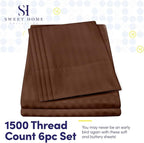 Full Size Bed Sheets - 6 Piece 1500 Supreme Collection Fine Brushed Microfiber Deep Pocket Full Sheet Set Bedding - 2 Extra Pillow Cases, Great Value, Full, Dobby Coffee