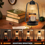 Candle Warmer Lamp with Timer Dimmer - Electric Modern Wax Melt Warmer Black Scented Jar Candles Light Birthday Gifts for Women Mom House Warming New Home Room Decor
