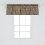 Ambesonne Dog Lover Window Valance, Repetitive Pattern of Pet Heads Paw Prints and Bones, Curtain Valance for Kitchen Bedroom Decor with Rod Pocket, 54" X 18", Taupe