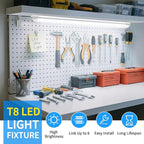 CNSUNWAY LED Shop Lights 2FT, 20W 5000K Daylight White Under Cabinet Lighting, V-Shaped Linkable T8 Tube Light Fixtures, Shop Light for Workbench, Kitchen, Workshop, ETL Listed(6 Pack)
