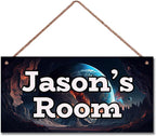Personalized Sign Universe Sign Outer Space theme Art Décor For Kids Room Custom Name Door Wall Art Decor For Little Man Cave, Star Floral Nursery Art Girls Room Boys Bedroom