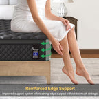 Full Mattress, 14 Inch Hybrid Mattresses Black Euro Top Medium Firm for Back & Lumbar Support, 100 Night Trial, Individual Pocket Spring Bed for Motion Isolation & Pressure Relief