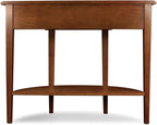 Salem Demilune Solid Wood Console Table with Drawer and Shelf, Medium Oak Brown, Perfect for Entryways, Hallways, and Living Rooms – Leick Home, 9036-MED