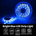 iNextStation Blue LED Strip Light, 16.4ft 5M 2835 SMD 300 LEDs 12V Flexible Cuttable LED Tape Light for Bedroom Kitchen Cabinet Wardrobe TV (Power Adapter Included)