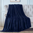 Walensee Navy Blue Fleece Blanket Plush Throw Fuzzy Lightweight (Throw Size 50x60 Navy Blue) Super Soft Microfiber Dark Blue Flannel Blankets for Couch, Bed, Sofa Ultra Warm and Cozy for All Seasons