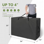 Cuddly Nest Folding Mattress Storage Bag - Heavy Duty Carry Case for Tri-Fold Guest Bed (Fits 4" Full Mattress, Black)