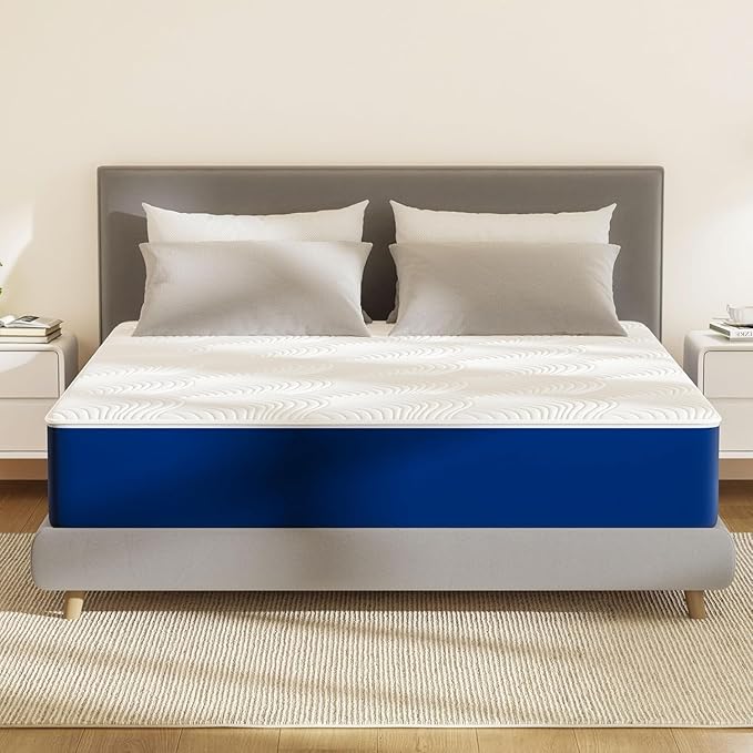 Swbvs Firm Double Mattress, 10 Inch Cooling Memory Foam Full Size Mattress with Removable Zippered Cover for Easy Cleaning, Pressure Relief & Firm Support