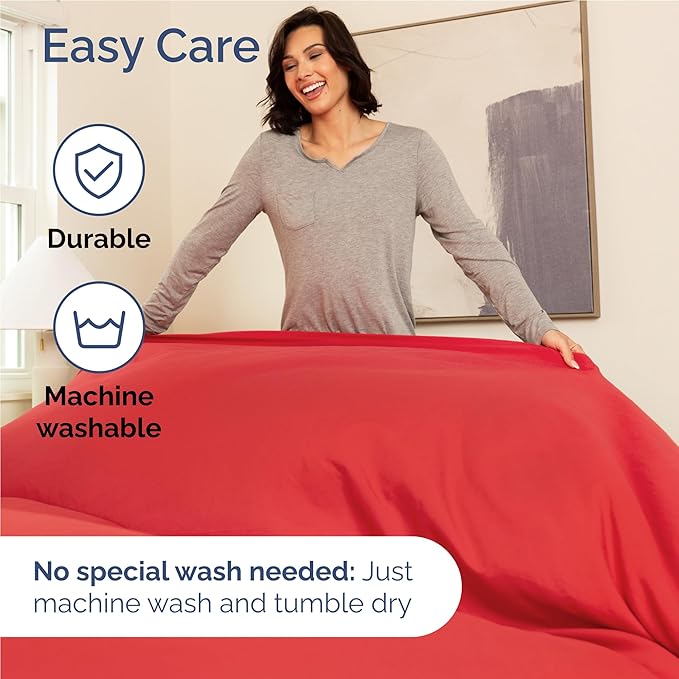 Full 6 Piece Sheet Set - Comfy Breathable & Cooling - Ultra Soft Hotel Luxury Bedding Set with 8-16 Inch Deep Pockets - 1 Flat & 1 Fitted Sheet & 4 Pillowcases - Cozy, Wrinkle Free & Easy Care - Red