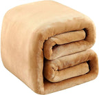 Polar Fleece Blankets King Size for The Bed Extra Soft Brush Fabric Super Warm Sofa Blanket 90" x 108"(Camel King)