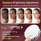 Makeup Mirror with Lights, 20X Magnifying Mirror with Light for Women, 5000 mAh Vanity Mirror with Lights and 3 Colors, 2-Sided Lighted Magnified Mirrors for Delicate Makeup, 9 Inch