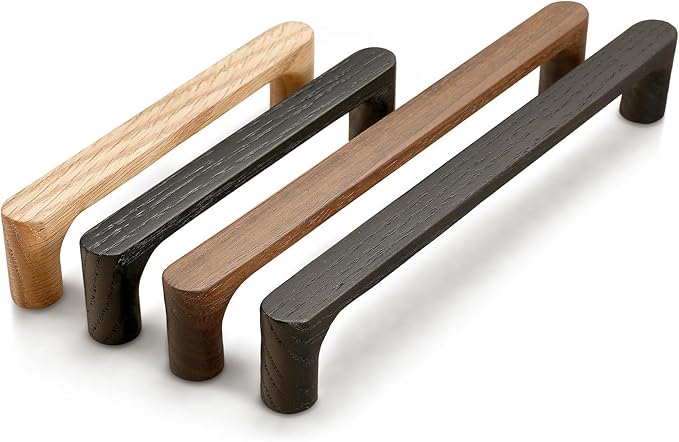 Black Round 5 in 4 pcs Wooden Drawer Pulls Handle pulls for cabinets Kitchen Cabinet Drawer pulls Cabinet Door Pull