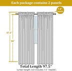 OWENIE Blue Sheer Curtains 96 Inch Long 2 Panels Set, Light Filtering Rod Pocket Soft Clear Sheer Curtain for Bedroom/Living Room, 2Pcs, Each 42" W x 96" L, Royal Blue