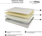Signature Design by Ashley Queen Size Chime 8 Inch Medium Firm Gel Memory Foam Mattress with Green Tea & Charcoal Extract, Fiberglass Free, Mattress In A Box