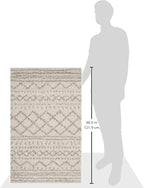 SAFAVIEH Arizona Shag Collection Accent Rug - 2'6" x 4', Ivory & Beige, Moroccan Design, Non-Shedding & Easy Care, 1.6-inch Thick Ideal for High Traffic Areas in Foyer, Living Room, Bedroom (ASG741A)