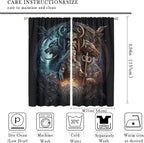 Cool Norse Viking Theme Curtains - Fantasy Ancient Symbols Wildlife Wolf Nordic Vikings Window Drapes,Energy Saving Thermal Insulated Rod Pocket Bedroom Blackout Curtains 2 Panels 54L x 21W