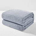 Exclusivo Mezcla Fleece Throw Blanket Extra Large, Super Soft and Warm Blankets for Couch, Sofa and Bed Waffle Textured, Cozy, Fuzzy and Lightweight (Mixed Navy Blue, 50x70 Inches)