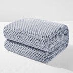 Exclusivo Mezcla Fleece Bed Blanket King Size, Super Soft and Warm Blankets for Couch, Sofa and Bed Waffle Textured, Cozy, Fuzzy and Lightweight (Mixed Navy Blue, 90x104 Inches)