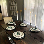 Matte Black Taper Candle Holder Set of 6, Tall Candlestick Holders, Metal Vintage Candle Stickers Long Holder Set, Pillar Decorative Candle Holder Fits 3/4 Inch Candle for Wedding, Dinner, Party