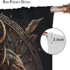 Cool Norse Viking Theme Curtains - Fantasy Ancient Symbols Wildlife Wolf Nordic Vikings Thermal Insulated Blackout Curtains - Rod Pocket Window Treatment Drapes for Bedroom 2 Panels 63L x 21W