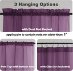 Chyhomenyc Plum Sheer Curtains 78 Inches Long 2 Panels Set for Living Room, Light Filtering Voile Lightweight Bedroom Curtains, Rod Pocket Solid Window Treatment Drapes, Each 42W x 78L