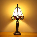 Tiffany Small Table Lamp 3-Way Color Temperatures Dragonfly Stained Glass Table Lamps for Living Room, Bedroom Bedside Nightstand Night Light Home Office Desk Lamp+LED Bulb,6X6X12.5Inch