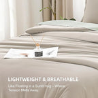 Litanika Oatmeal Comforter California King Size, 3 Pieces Cal King Lightweight Solid Bedding Comforter Set, All Season Fluffy Bed Set (104x96In Comforter & 2 Pillowcases)
