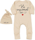Little Answered Prayer Bodysuit Infant Romper Baby Announcement 0-3 Months Clothes Cute Religious Boys Girls Outfit