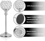 VINCIGANT 16PCS Candle Holders Silver for Wedding Centerpieces,Bling Decor Crystal Silver Tealight Candle Holder for Home Fireplace Coffee Table Mantle Decor candelabros de mesa