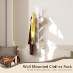 Vlush Wall Mounted Metal Coat Rack with 9 Hooks Modern Minimalist Coat Racks, Upright hat rack for wall for Hanging Clothes, Hats, Hanging Bags and Scarves Entrance Wall Iron Coat Rack (White)
