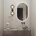 33" x 20" Oval LED Mirror for Bathroom, Backlit Vanity Mirror with Lights, Frameless Smart Wall Mirror, 3 Colors Stepless Dimmable, Anti-Fog, Shatterproof, Memory, CRI95+(Horizontal/Vertical)