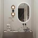 33" x 20" Oval LED Mirror for Bathroom, Backlit Vanity Mirror with Lights, Frameless Smart Wall Mirror, 3 Colors Stepless Dimmable, Anti-Fog, Shatterproof, Memory, CRI95+(Horizontal/Vertical)