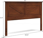 Glenwillow Home Farmhouse Style Wood Panel Headboard in Cherry - Queen Size