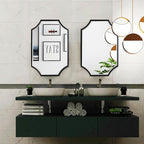 Kelly Miller 20"x28" Scalloped Black Bathroom Mirror for Wall Mount, Home Mirror
