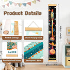 Personalized Name Space Rocket Height Chart for Kids, No-Drill Growth Chart for Wall, Hangable and Removable Growth Chart Ruler, Kids Room Decor & Thoughtful Birthday Gift for Boys and Girls