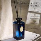 M&SENSE 10.14 oz Large Reed Diffuser Set | Ocean Escape Scent Oil Diffuser with Sticks | Hotel Collection Non-Toxic Essential Oil |for Bedroom Bathroom Living Room